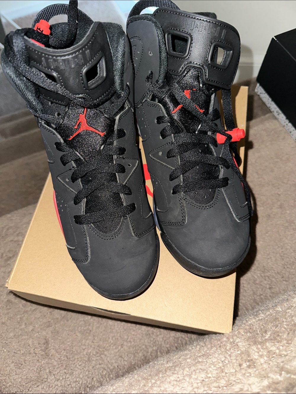 Nike Kids Black and Red High-Top Sneakers